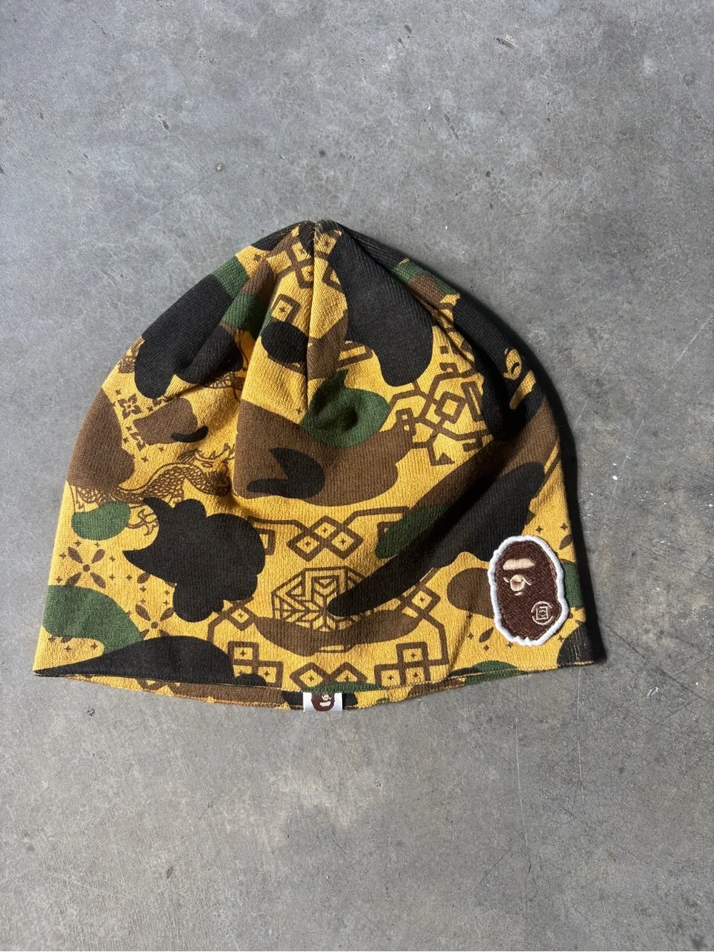Bape  Camo Beanie Hat - Yellow, Green, Brown - Picture 2 of 5
